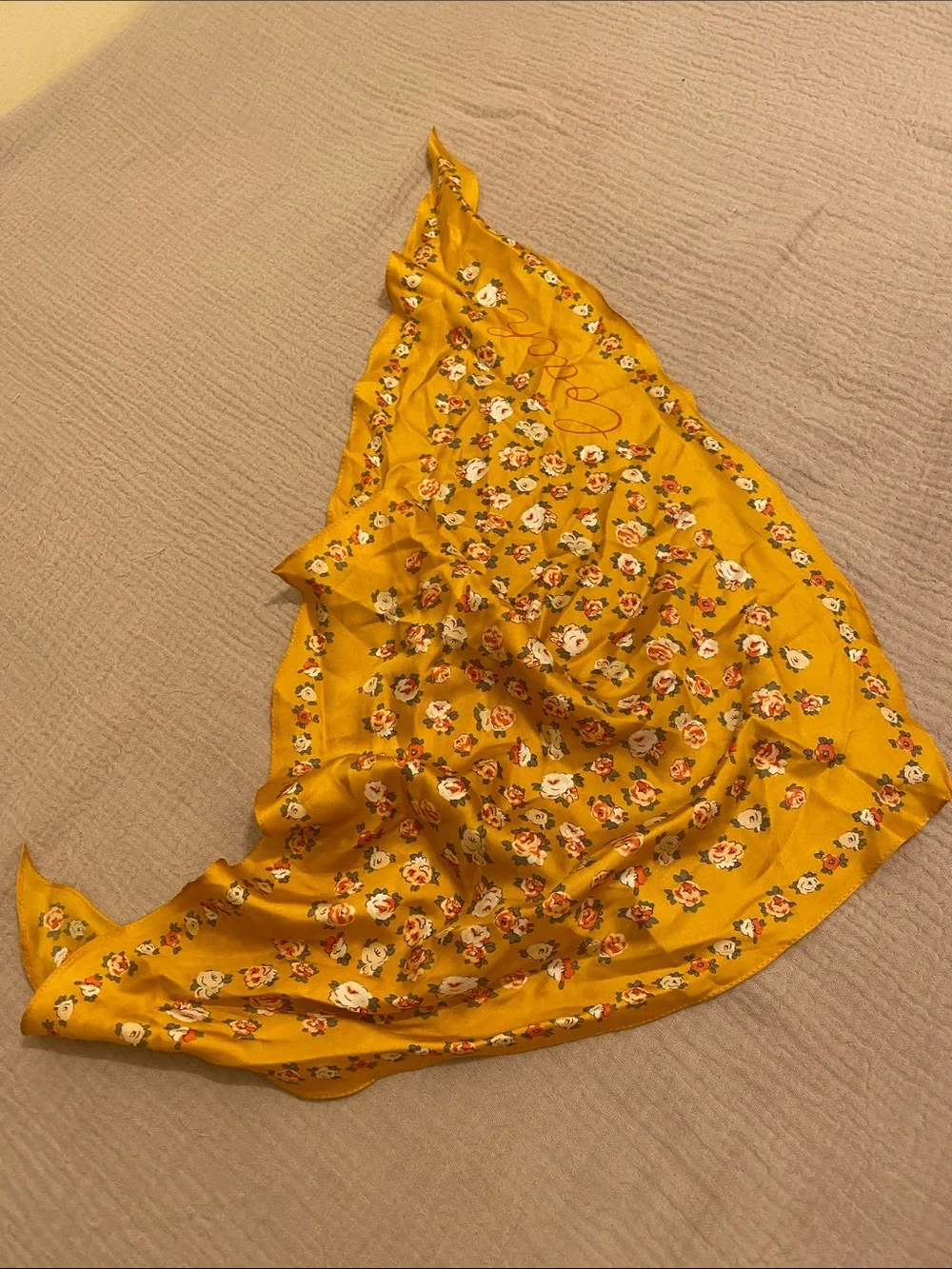 Coach Silk Yellow Floral Scarf - Lightweight Women’s Accessory